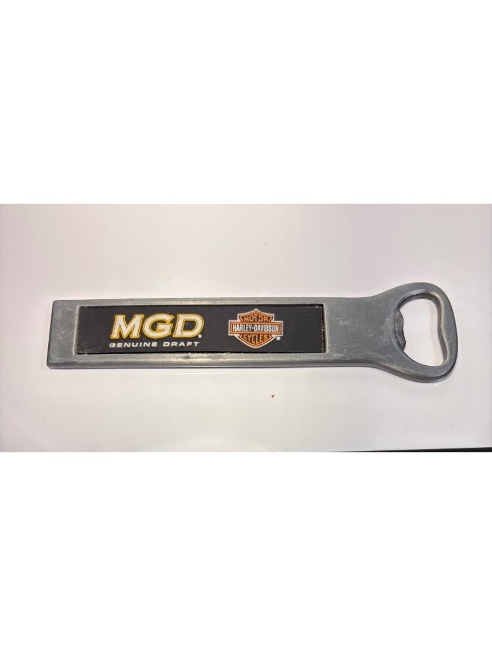 Harley Davidson Metal Bottle Opener MGD Genuine Draft 5" Vintage Barware